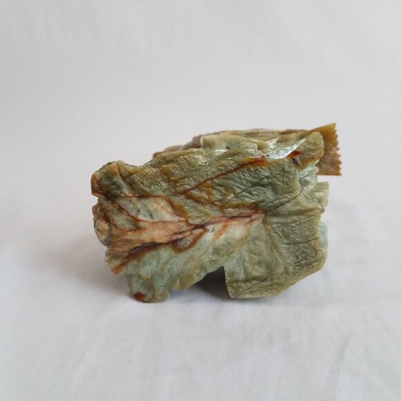 Hand Carved Song Birds 8" Hardstone Green to Golden Brown Audubon Chinese ? - Picture 7 of 16